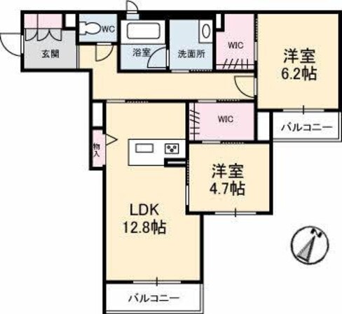 海田市駅 徒歩15分 1階の物件間取画像